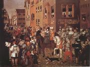 Franz Pforr Entry of Emperor Rudolf of Habsburg into Basel in 1273 (mk22) oil painting artist